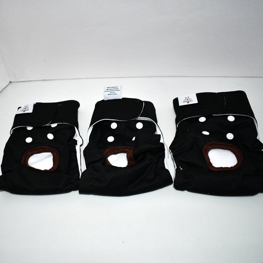 CuteBone Dog Diapers Female Washable SMALL 3 Pack in Black NWOT